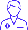 Ilustração de ícone representando Médicos, Hospitais e Laboratórios